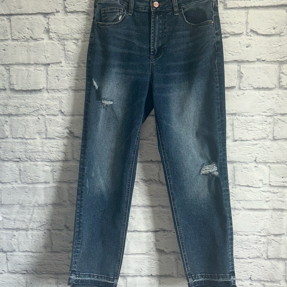 Hint of Blu high waist released hem straight leg jeans - Picture 4 of 10